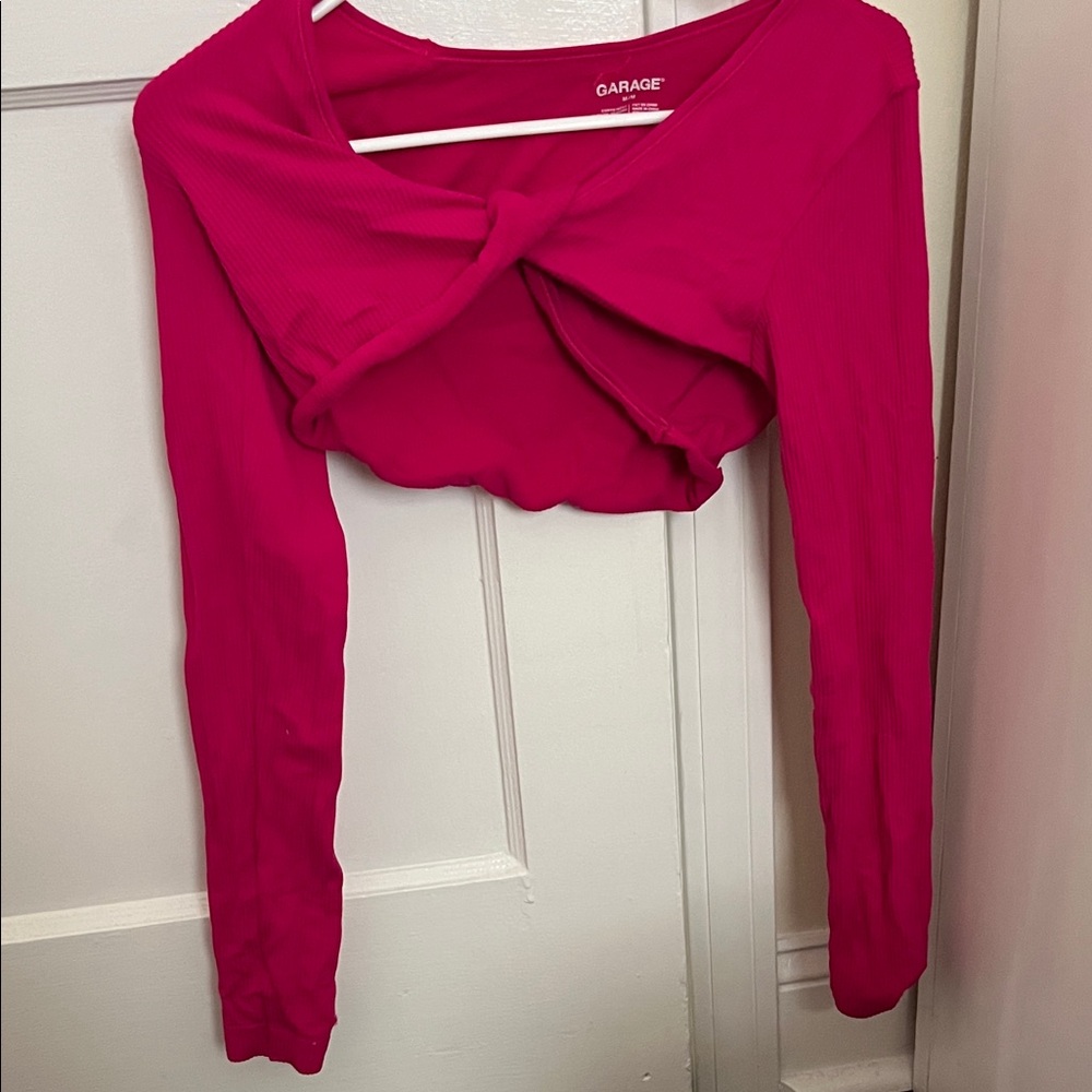 Garage Women's Fuchsia Twist-Front Blouse